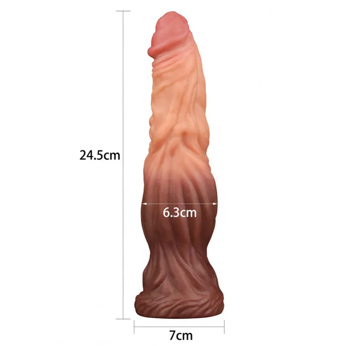 Lovetoy 95 Inch Dual Layered Silicone Cock Flesh Brown Lovetoy Dildos