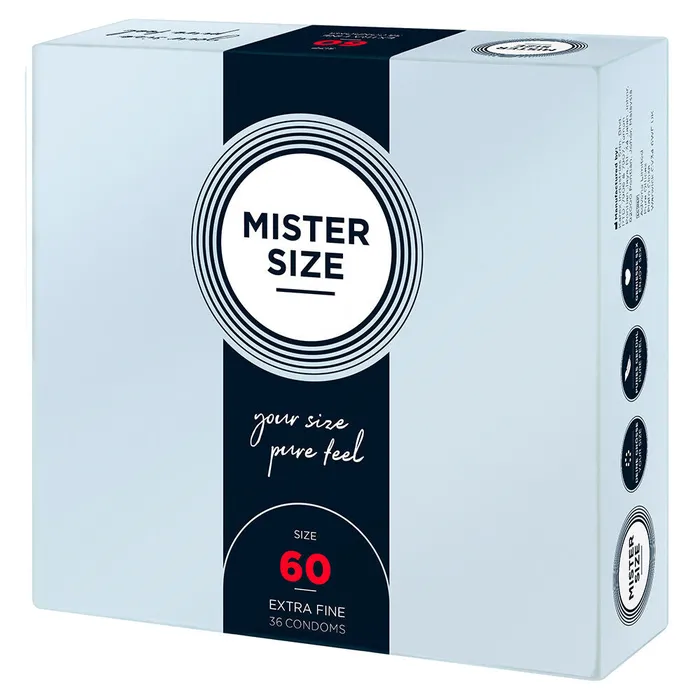 Male Sex Toys Mister Size 60mm Your Size Pure Feel Condoms 36 Pack Mister Size Male Sex Toys Mister Size 60mm Your Size Pure Feel Condoms 36 Pack Mister Size