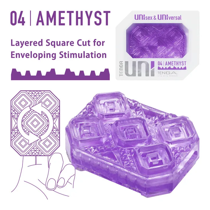 Male Sex Toys Tenga UNI Amethyst Sleeve Masturbator Tenga