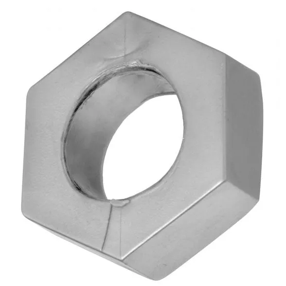 Master Series Male Sex Toys Silver Hex Heavy Duty Cock Ring and Ball Stretcher Master Series Male Sex Toys Silver Hex Heavy Duty Cock Ring and Ball Stretcher