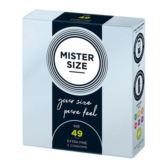 Mister Size Mister Size 49mm Your Size Pure Feel Condoms 3 Pack Male Sex Toys