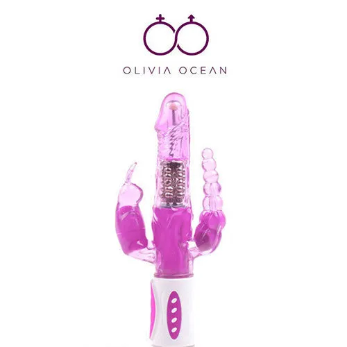 Olivia Ocean Vibrators Vibrating Rampant Rabbit Triple Vibrator Multi Speed Dildo