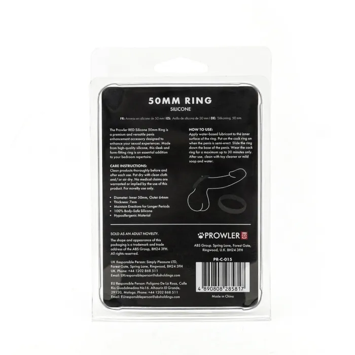 Prowler Red Silicone 50mm Ring Prowler Male Sex Toys