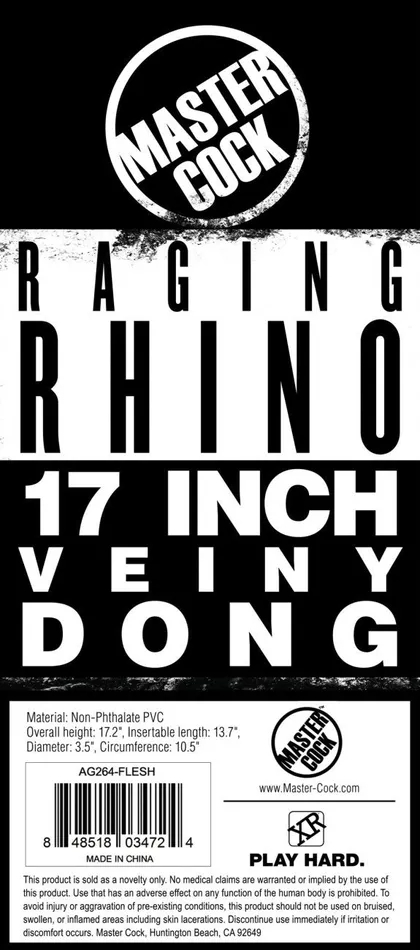 Raging Rhino 17inchHugeDildoSuctionCupAButtPlugSexToyForMen Master Cock Anal