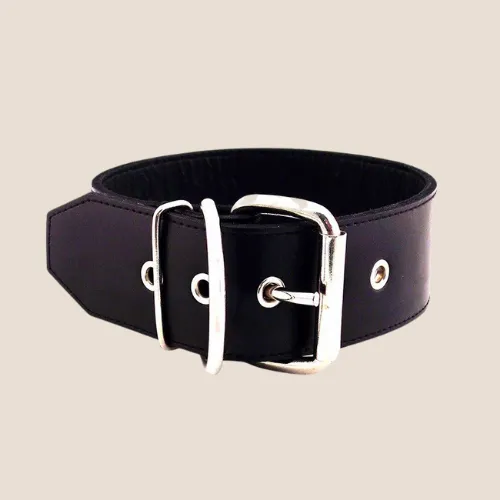 Restraints ROUGE Rouge Garments 50mm Plain Black Leather Collar