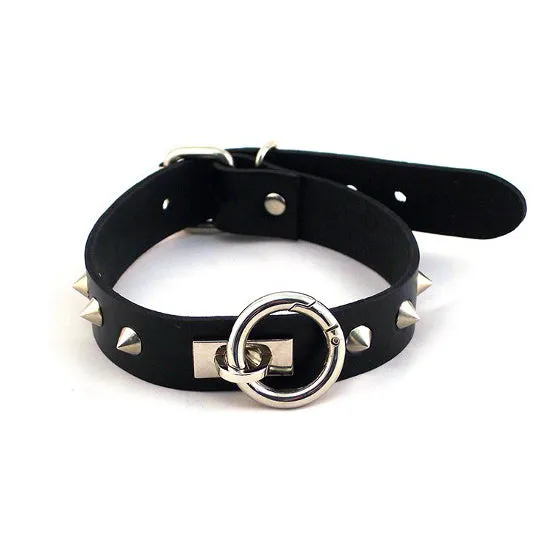 Rouge Garments ORing Thin Studded Collar Black Rouge Garments Anal