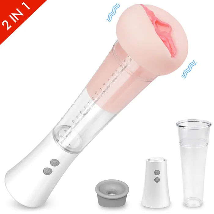SHANDE Male Sex Toys 2 IN 1 Penis Pump With Masturbator
