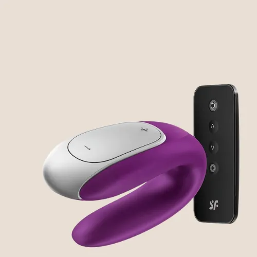 Satisfyer Vibrators Satisfyer App Enabled Double Fun For Couple VIOLET Clitoral Stimulator Satisfyer Vibrators Satisfyer App Enabled Double Fun For Couple VIOLET Clitoral Stimulator