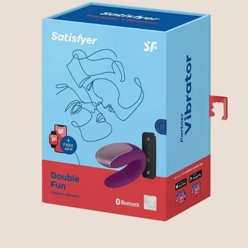 Satisfyer Vibrators Satisfyer App Enabled Double Fun For Couple VIOLET Clitoral Stimulator