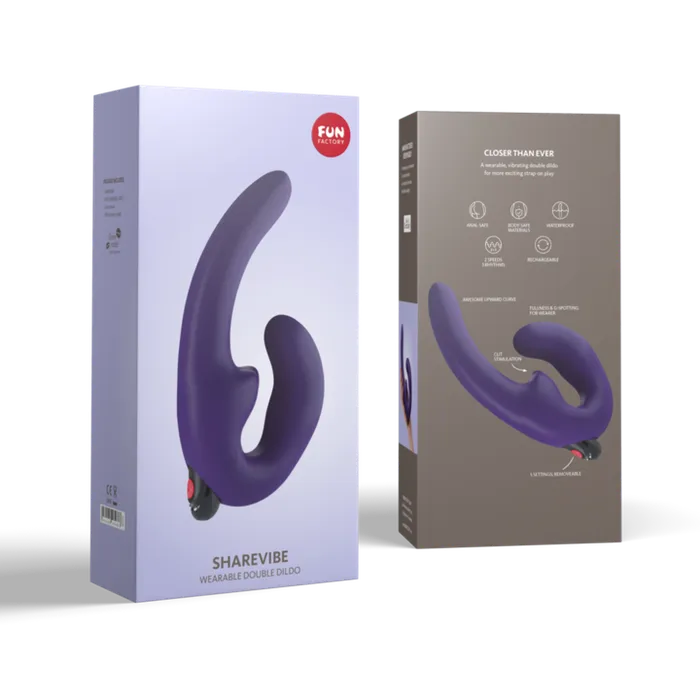 Sharevibe Strapless Double Dildo Dark Violet Fun Factory Dildos
