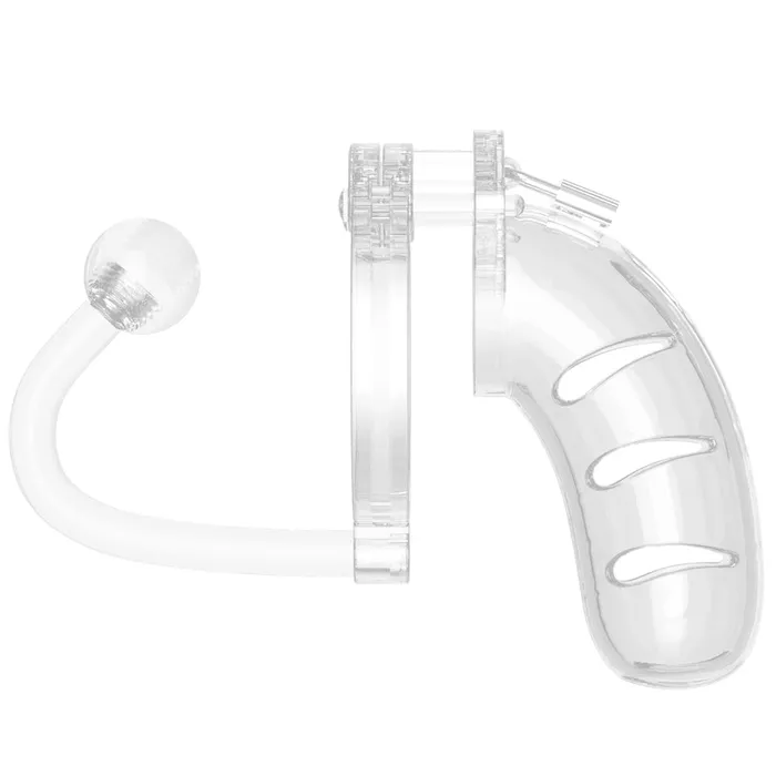 Shots Toys Man Cage 11 Male 45 Inch Clear Chastity Cage With Anal Plug Male Sex Toys