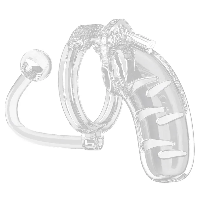 Shots Toys Man Cage 11 Male 45 Inch Clear Chastity Cage With Anal Plug Male Sex Toys