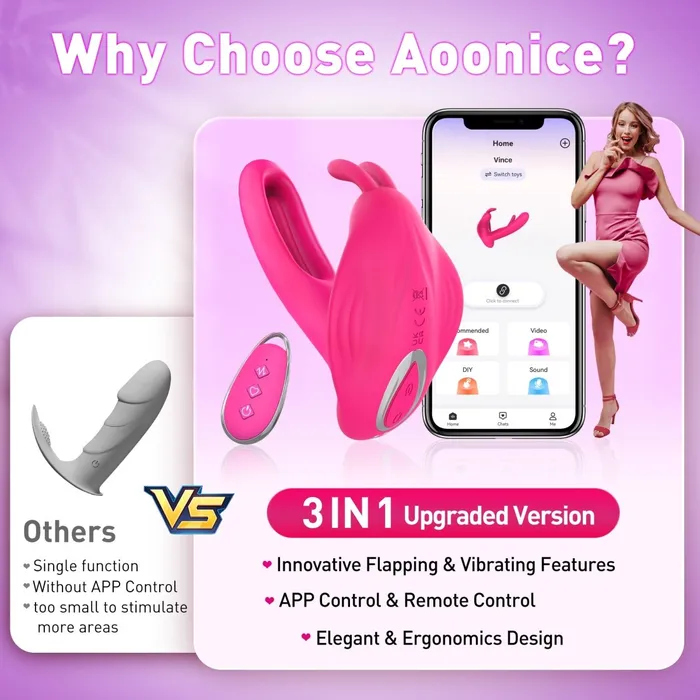 Sohimi Vibrators VINCE Tragbarer GPunkt und Klitorisstimulator mit AppSteuerung