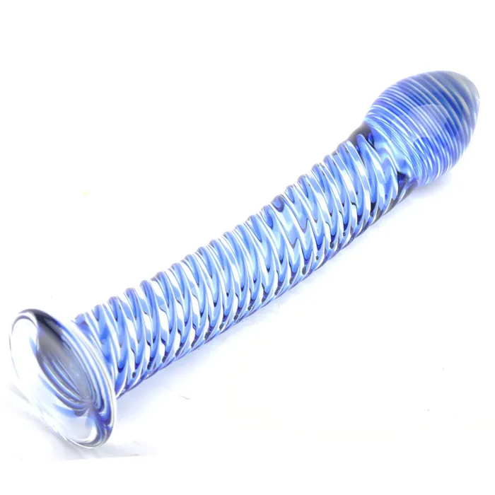 Various Toy Brands Dildos Glass Dildo With Blue Spiral Design Various Toy Brands Dildos Glass Dildo With Blue Spiral Design