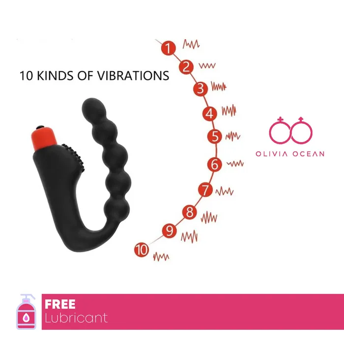 Vibrating Male Prostate Massager Beads Anal Butt Plug Dildo Vibrator Sex Toy free lub OliviaOcean Anal Vibrating Male Prostate Massager Beads Anal Butt Plug Dildo Vibrator Sex Toy free lub OliviaOcean Anal