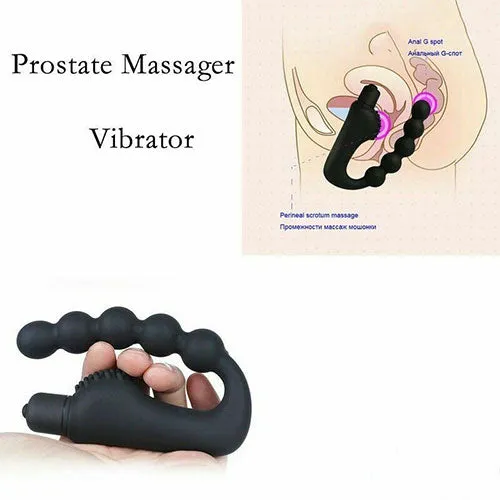 Vibrating Male Prostate Massager Beads Anal Butt Plug Dildo Vibrator Sex Toy free lub OliviaOcean Anal