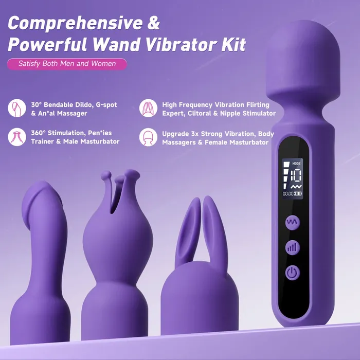 Vibrators DADUN 4 in1 Multifunctional Powerful Wand Vibrator Sex Toy Kit Sohimi Vibrators DADUN 4 in1 Multifunctional Powerful Wand Vibrator Sex Toy Kit Sohimi