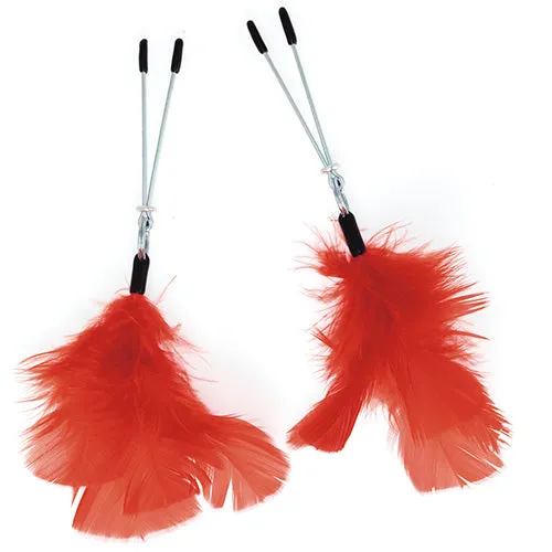 Vibrators Rimba Red Feather Nipple Clamps