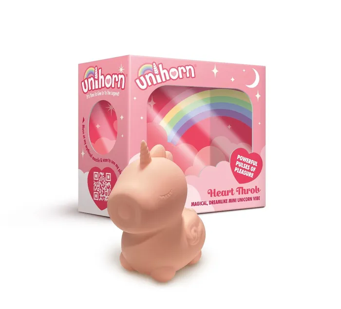 Vibrators Unihorn Heart Throb Pink Pulsing Mouth Vibrator Creative Conceptions