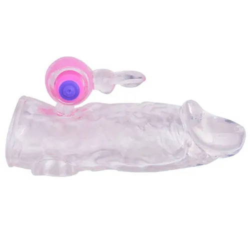 Vibrators Various Toy Brands Clear Rabbit Vibrating Penis Extender